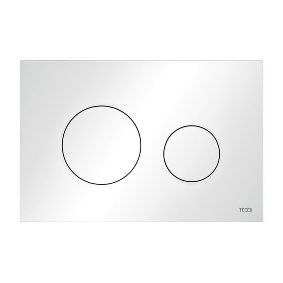 Tece loop WC-Betätigungsplatte Kunststoff Zweimengentechnik, Weiß glänzend