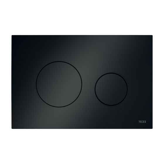 Tece loop WC-Betätigungsplatte Kunststoff Zweimengentechnik, Schwarz glänzend
