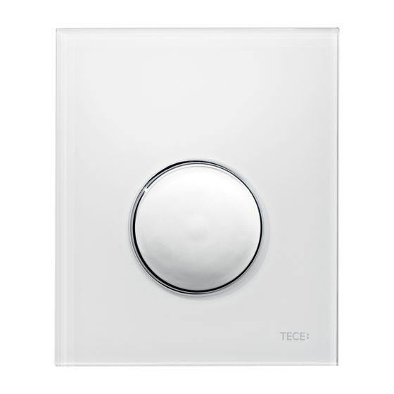 Tece loop Urinal-Betätigungsplatte Kunststoff mit Kartusche, Weiß glänzend, Tasten Chrom glänzend