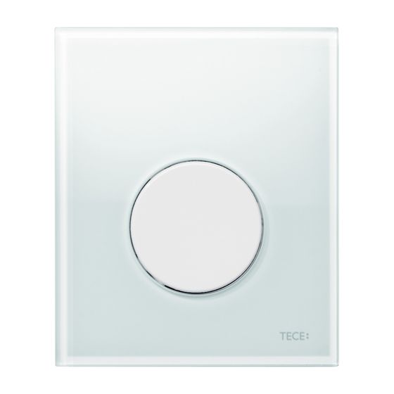 Tece loop Urinal-Betätigungsplatte mit Kartusche, Glas Weiß glänzend, Taste Weiß glänzend