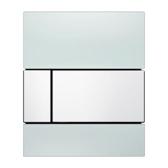 Tece square Urinal-Betätigungsplatte mit Kartusche, Glas Weiß glänzend, Taste weiß glänzend