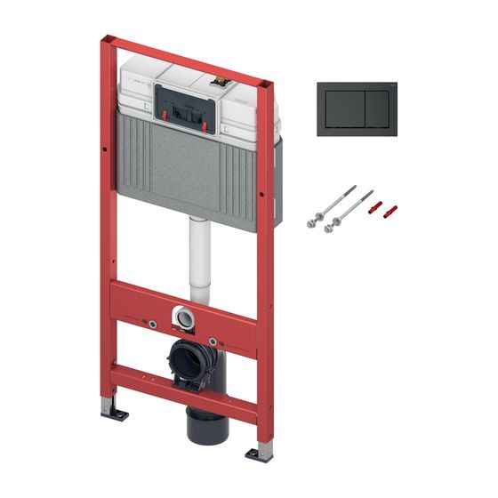 Tece base WC-Set mit Base WC-Betätigungsplatte Bauhöhe 1120mm, Mattschwarz
