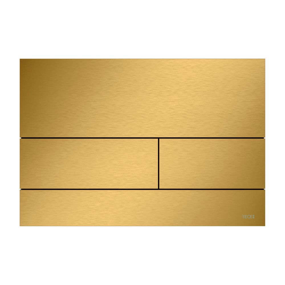 Tece square Metall WC-Betätigungsplatte Zweimengentechnik, Gold Optik gebürstet mit Anti-... TECE-9240847 4027255093935 (Abb. 1)