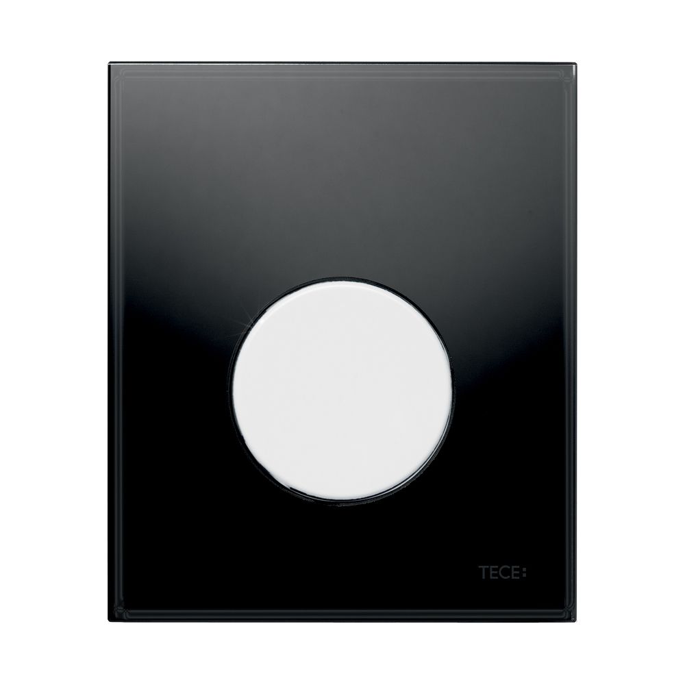 Tece loop Urinal-Betätigungsplatte mit Kartusche, Glas Schwarz glänzend, Taste Weiß glänz... TECE-9242654 4027255017252 (Abb. 1)
