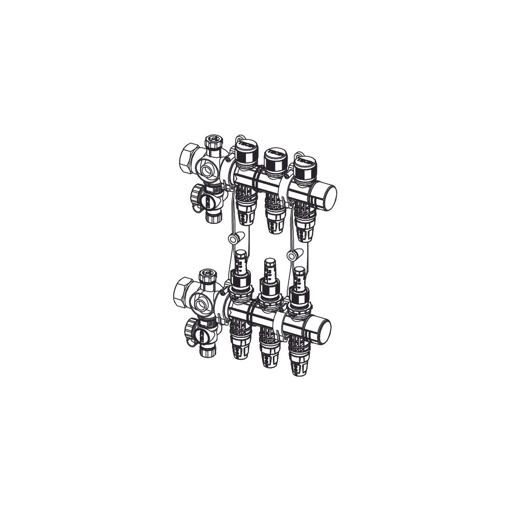 Tece floor Heizkreisverteiler Komfort mit Durchflussanzeige, Tece Logo-Push, 2 Heizkreis... TECE-77311302 4027255131415 (Abb. 2)