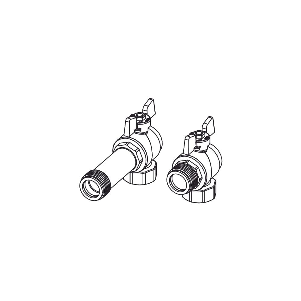 Tece floor Eck-Kugelhahn-Set 1" Innengewinde / 1" Außengewinde, inklusive Flachdichtung... TECE-77381009 4027255055568 (Abb. 2)