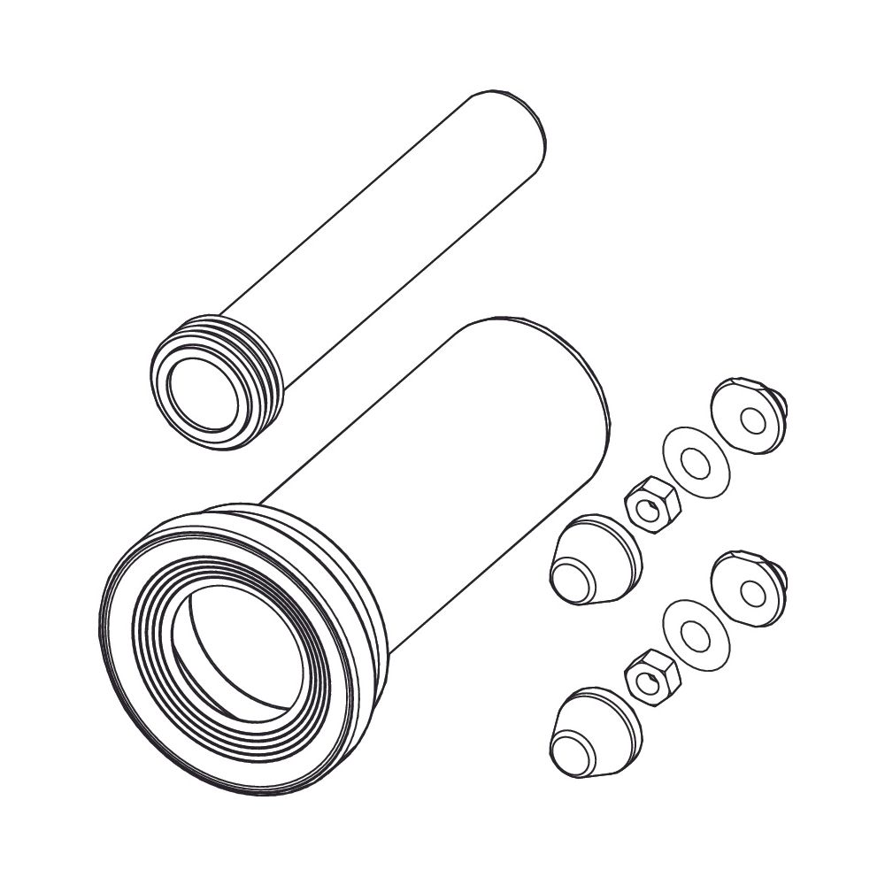 Tece WC-Anschlussgarnitur DN 90, PE, 300mm... TECE-9820214 4027255021969 (Abb. 2)
