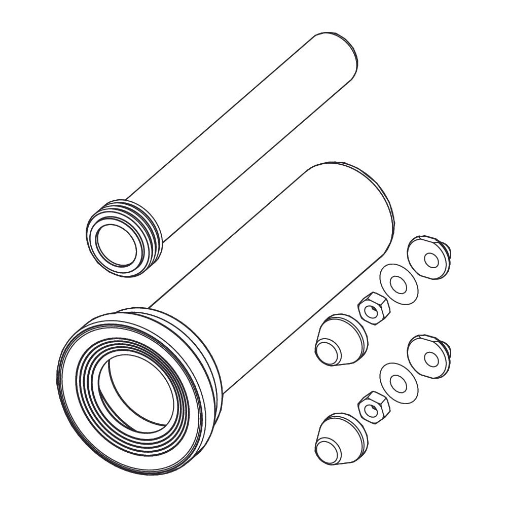 Tece WC-Anschlussgarnitur DN 90, PE, 400mm... TECE-9820305 4027255091238 (Abb. 2)