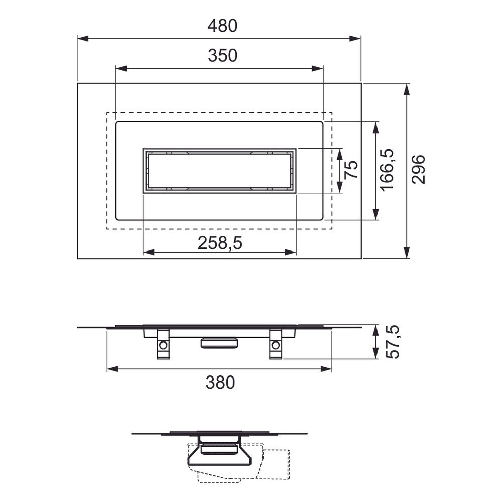 Tece drainline Duschrinne für Flüssigböden mit beschichtbarem Rinneneinleger als Set, 300m... TECE-640427 4027255135482 (Abb. 2)