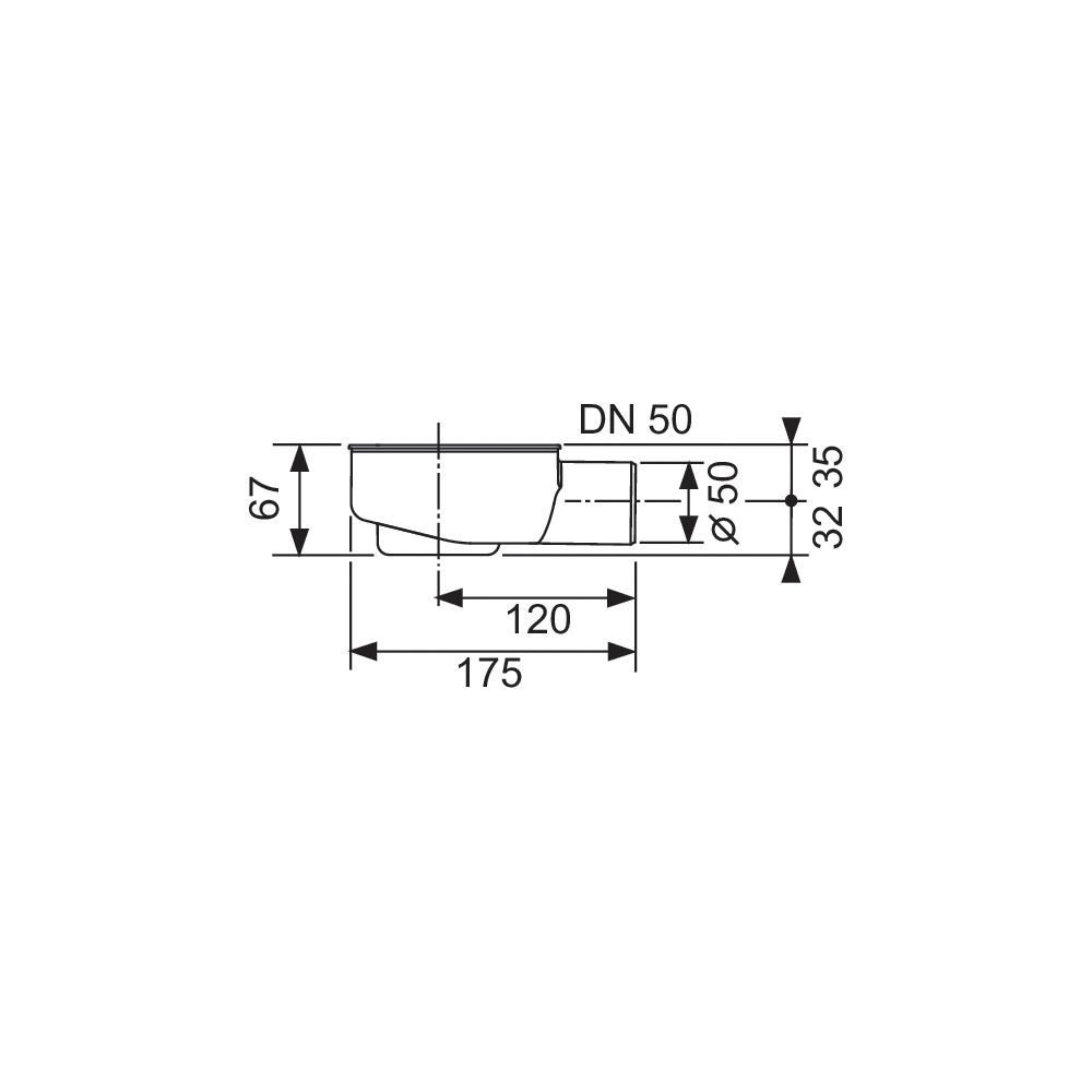 Tece drainline Ablauf flach DN 50 mit seitlichem Auslauf 0,7 l/s... TECE-650000 4027255010772 (Abb. 3)