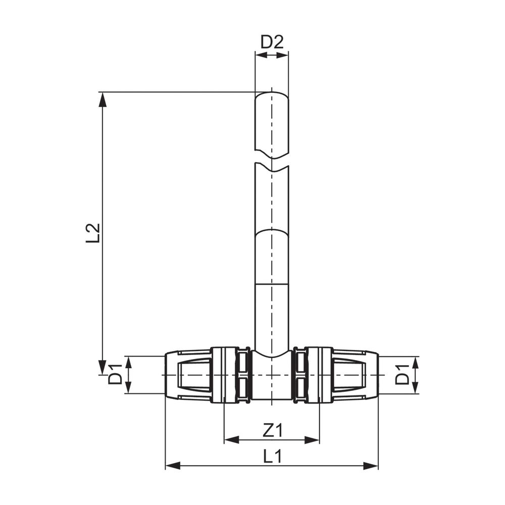 Tece logo-Push Heizkörper-Montage-T-Stück 16x15mm Kupfer, 300mm... TECE-8740403 4027255020597 (Abb. 3)