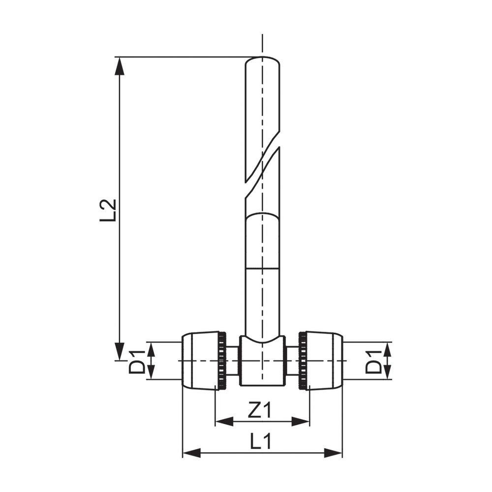 Tece logo-Ax Heizkörper Montage T-Stück 15mm Dimension 16mm, Kupfer vernickelt... TECE-8864203 4027255066403 (Abb. 3)