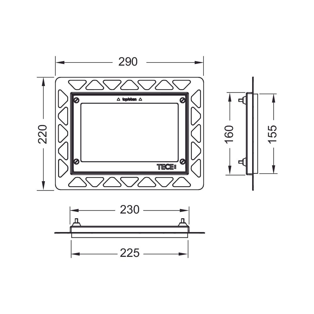 Tece WC-Einbaurahmen für flächenbündige Montage, Metall... TECE-9240644 4027255048782 (Abb. 4)