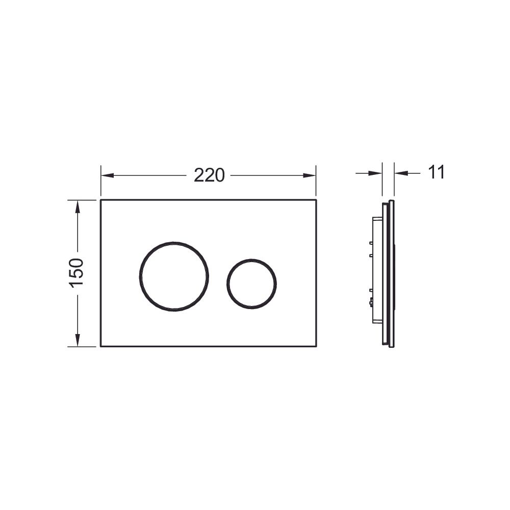 Tece loop WC-Betätigungsplatte Zweimengen, Glas Weiß glänzend, Tasten Weiß glänzend... TECE-9240650 4027255017122 (Abb. 3)