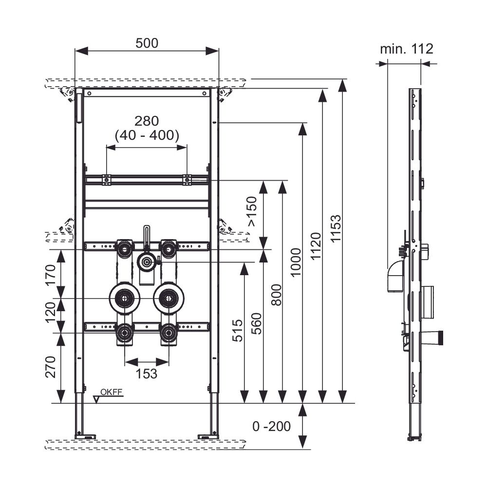 Tece profil Waschtischmodul mit 2 Montageblöcken zur Aufnahme von Wasserzähler-Messkapsel... TECE-9310025 4027255131569 (Abb. 3)