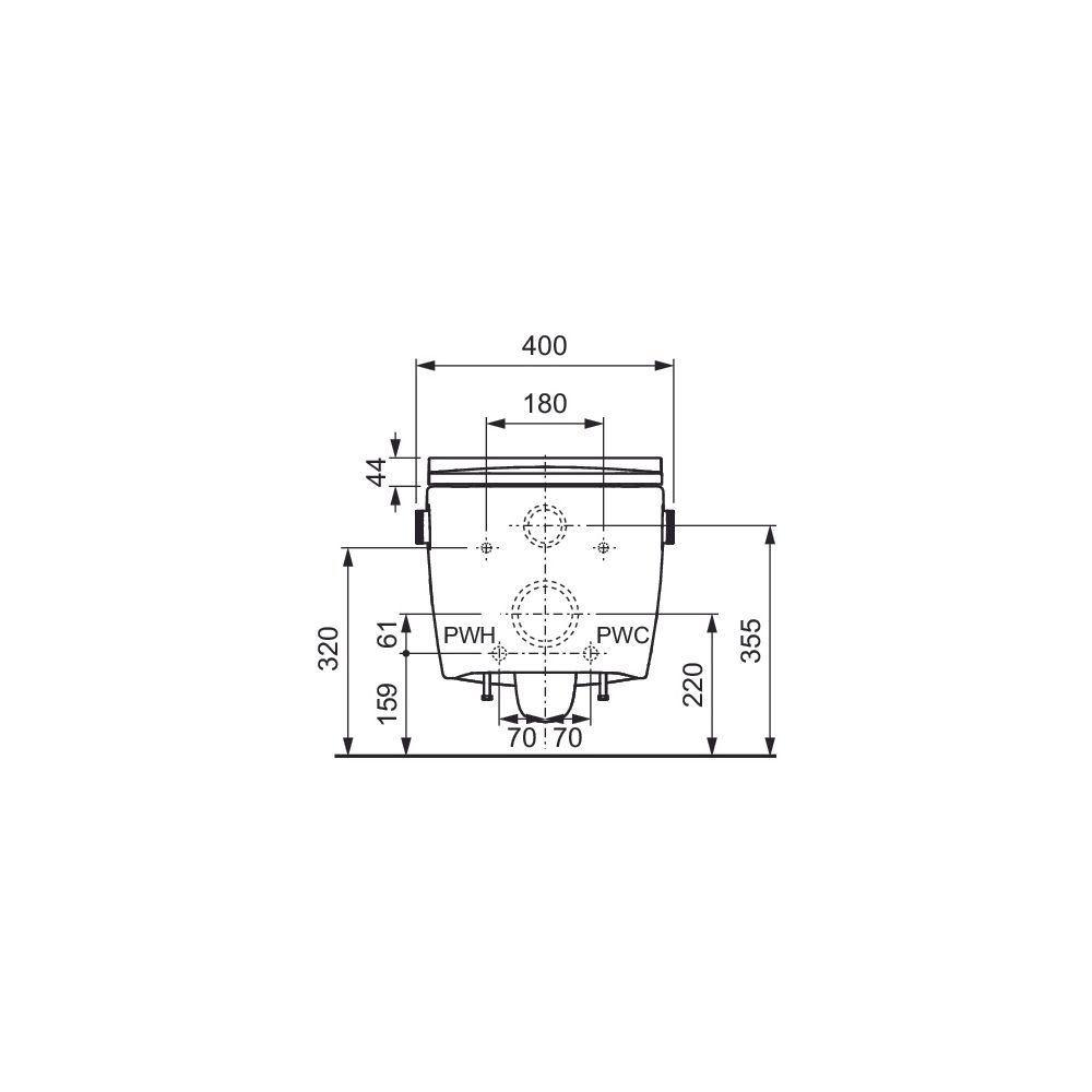 Tece one Set Warm-/Kaltwasser und Dusch-WC/WC Sitz Tece neo/one mit Deckel slim... TECE-9700213 4027255098862 (Abb. 4)