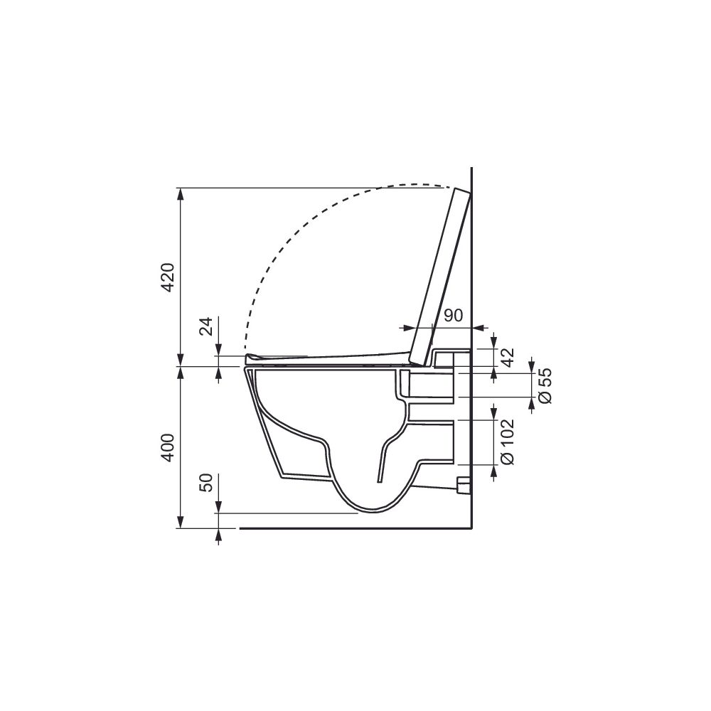 Tece one Set Dusch-WC Kaltwasseranschluss und Dusch-WC/WC Sitz mit Deckel classic... TECE-9700212 4027255131255 (Abb. 7)