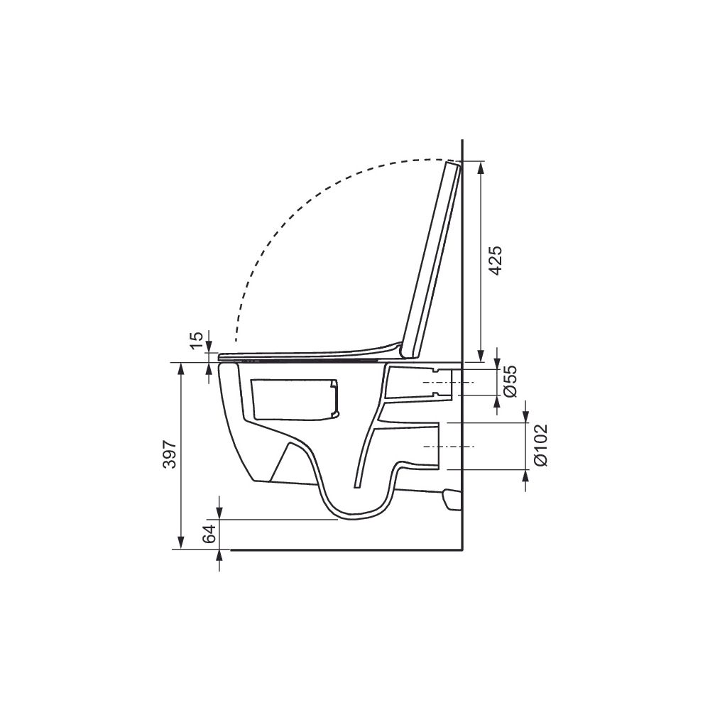 Tece loft WC-Keramik Set mit cyclon flush und WC-Sitz im klassisch-hohen Design... TECE-9700224 4027255131828 (Abb. 5)