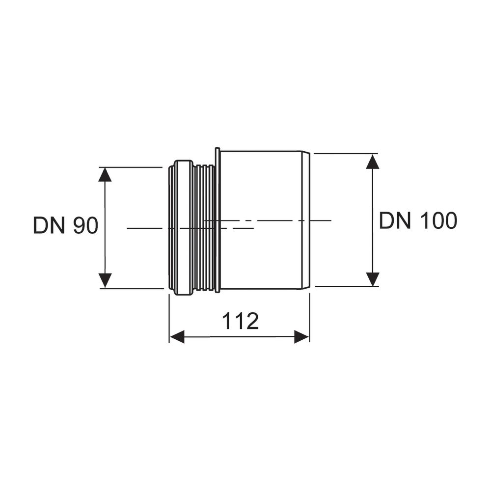 Tece WC-Übergangsstück DN 90/100 PP-Adapter... TECE-9820136 4027255018211 (Abb. 2)