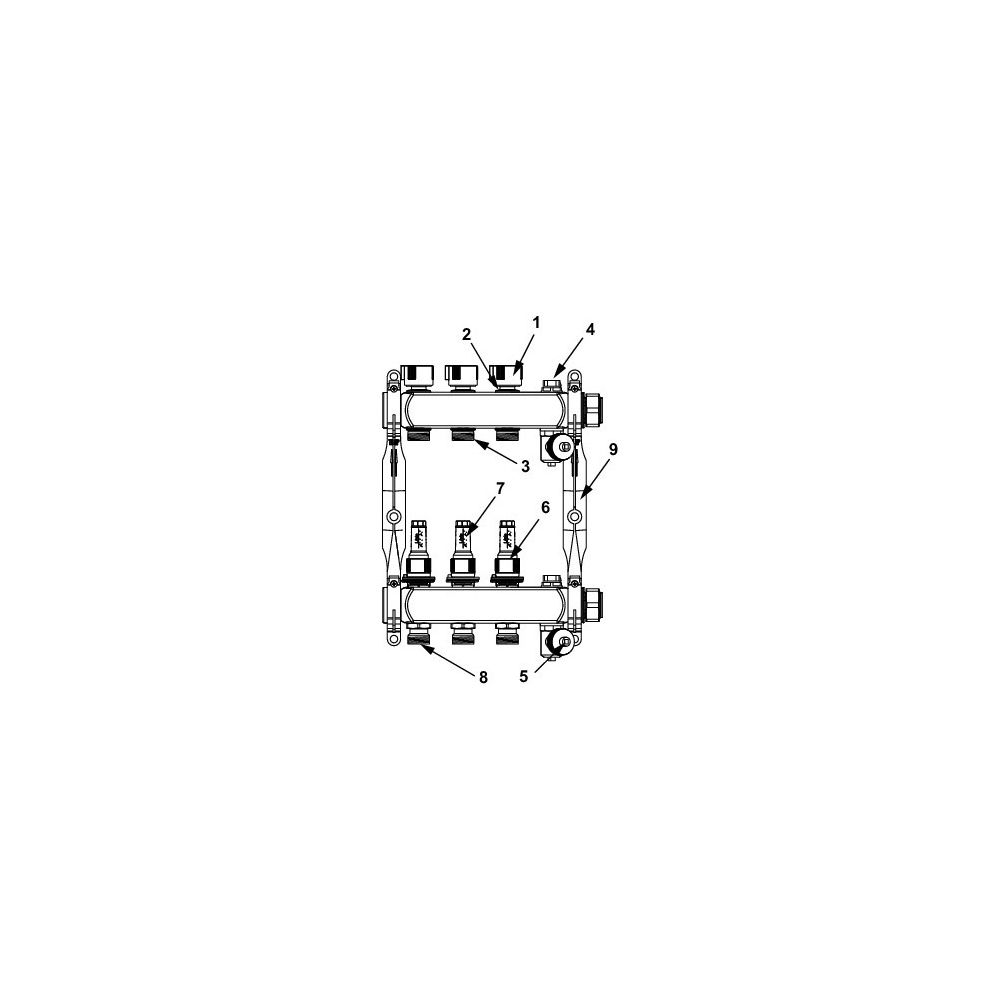 Tece floor Edelstahl-Heizkreisverteiler 4 mit Durchflussanzeige SLQ, poliert, 1" Innenge... TECE-77310004 4027255040366 (Abb. 4)