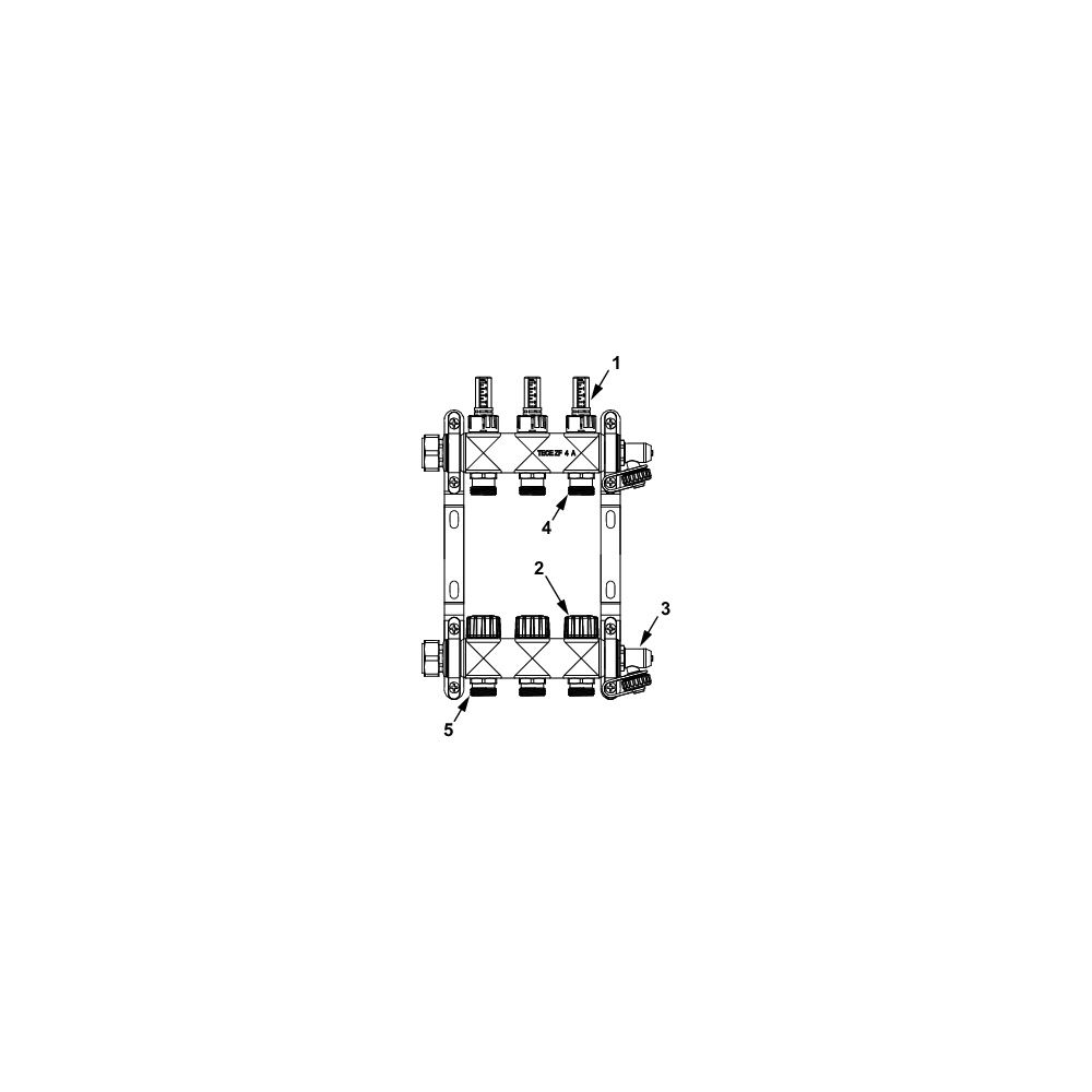 Tece floor Edelstahlverteiler HF mit Durchflussmengenanzeiger, 4 Heizkreise... TECE-77310204 4027255133136 (Abb. 4)