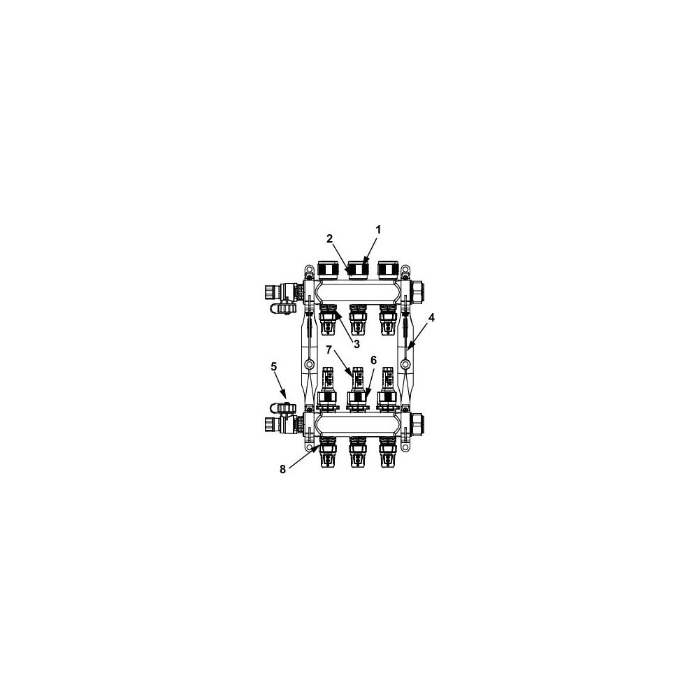Tece floor Edelstahl-Heizkreisverteiler 12, Typ Logo SLQ, mit Durchflussanzeige, 1" Inne... TECE-77311112 4027255040908 (Abb. 4)
