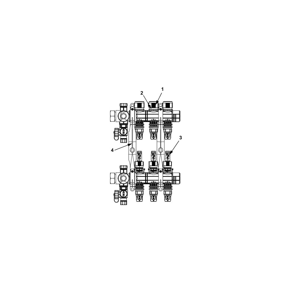 Tece floor Heizkreisverteiler Komfort mit Durchflussanzeige, Tece Logo-Push, 2 Heizkreis... TECE-77311302 4027255131415 (Abb. 4)