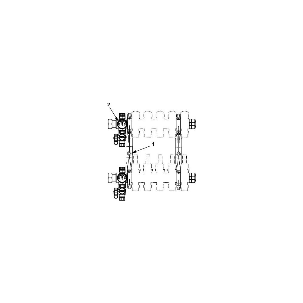 Tece floor Kunststoff-Heizkreisverteiler Basismodul Halter, KFE, 1" Innengewinde flachdi... TECE-77390010 4027255027640 (Abb. 3)