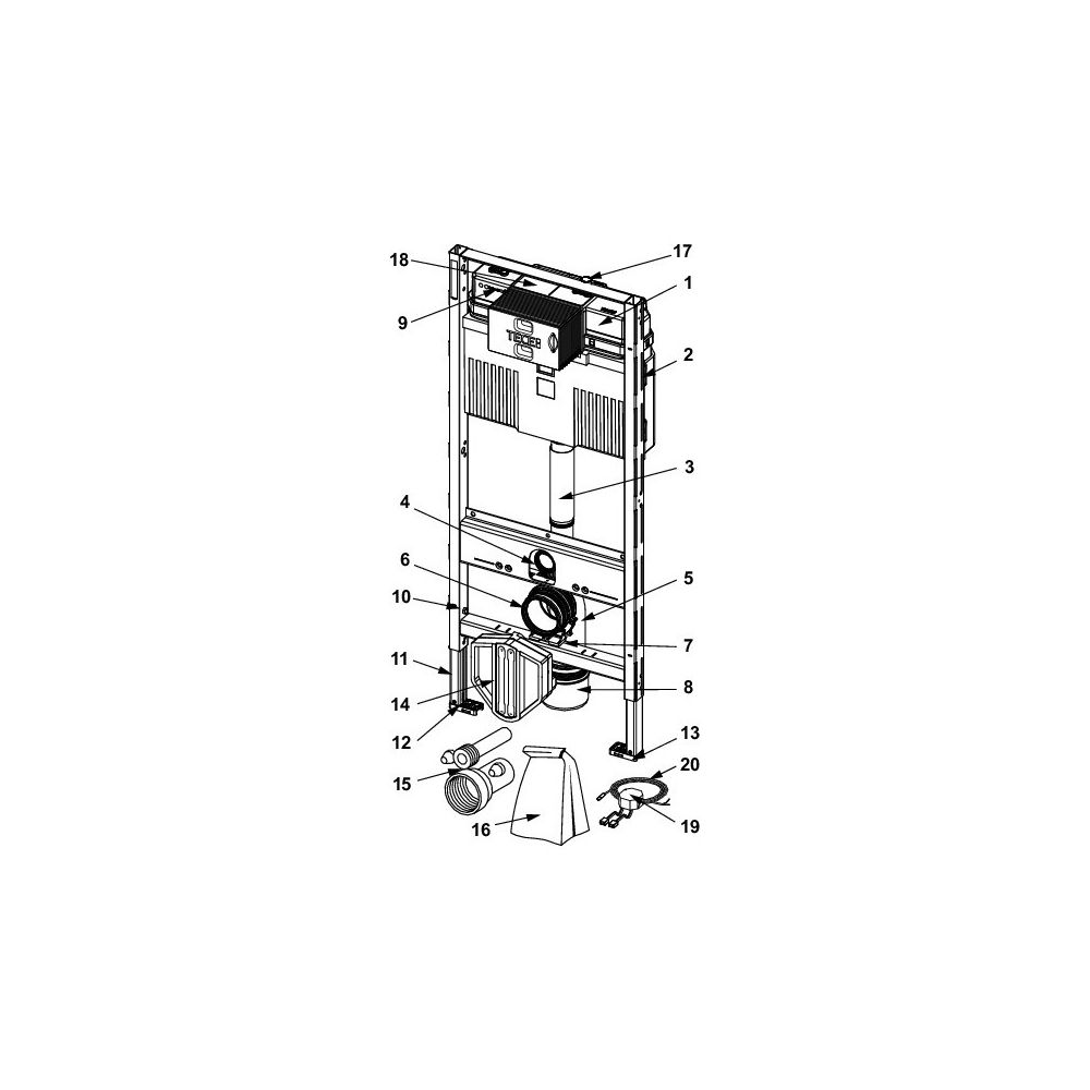 Tece profil WC-Modul mit Uni-Spülkasten mit Hygienespülung Kalt, Bauhöhe 1120mm... TECE-9300103 4027255092105 (Abb. 4)