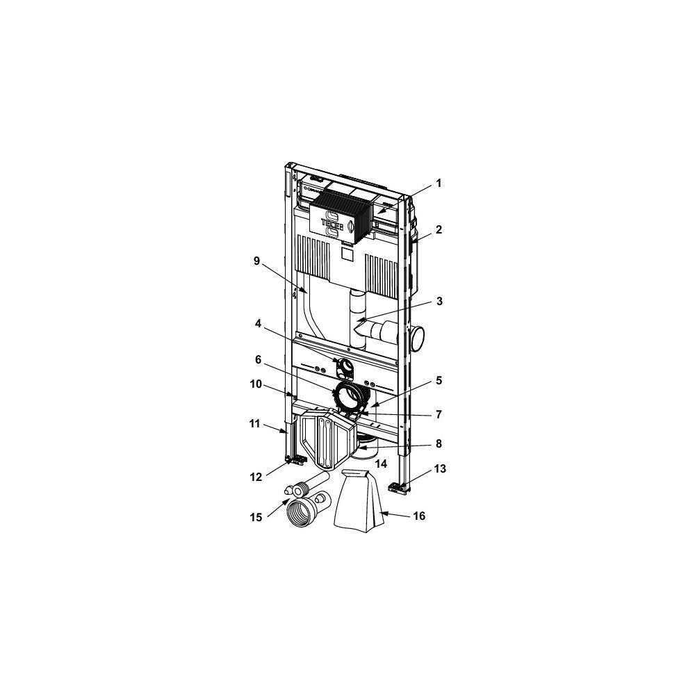 Tece profil WC-Modul mit Uni-Spülkasten, mit Anschluss für Geruchsabsaugung, Bauhöhe 1120... TECE-9300303 4027255085589 (Abb. 4)