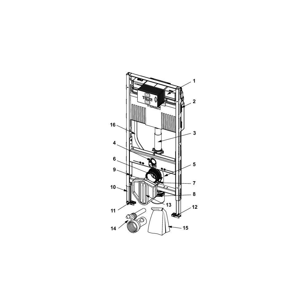 Tece profil WC-Modul mit Uni-Spülkasten und variabler Höhenverstellung des unteren Baurau... TECE-9300307 4027255132719 (Abb. 4)