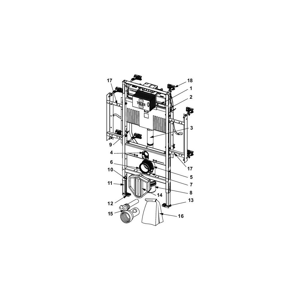 Tece profil WC-Gerontomodul mit Uni-Spülkästen gemäß DIN 18040-1, Bauhöhe 1120mm... TECE-9300309 4027255085602 (Abb. 4)