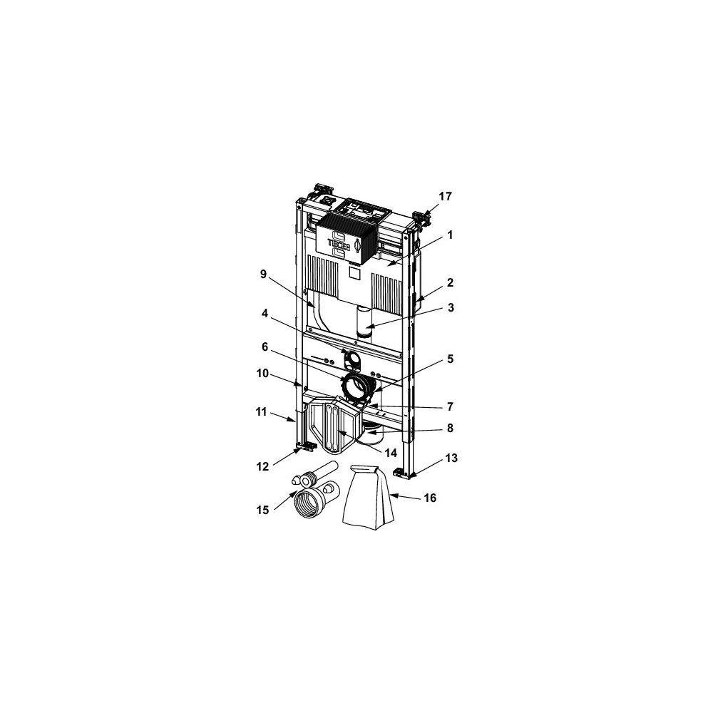Tece profil WC-Modul mit Uni-Spülkasten, Bauhöhe 980mm... TECE-9300322 4027255085640 (Abb. 4)
