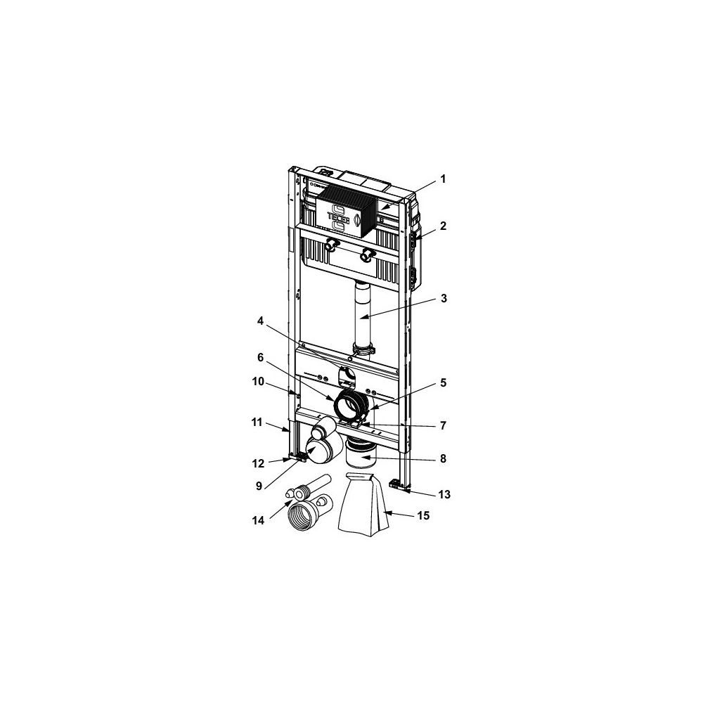 Tece profil WC-Modul mit Uni-Spülkasten für Geberit Publica Ausgussbecken, Bauhöhe 1340mm... TECE-9300366 4027255085749 (Abb. 4)