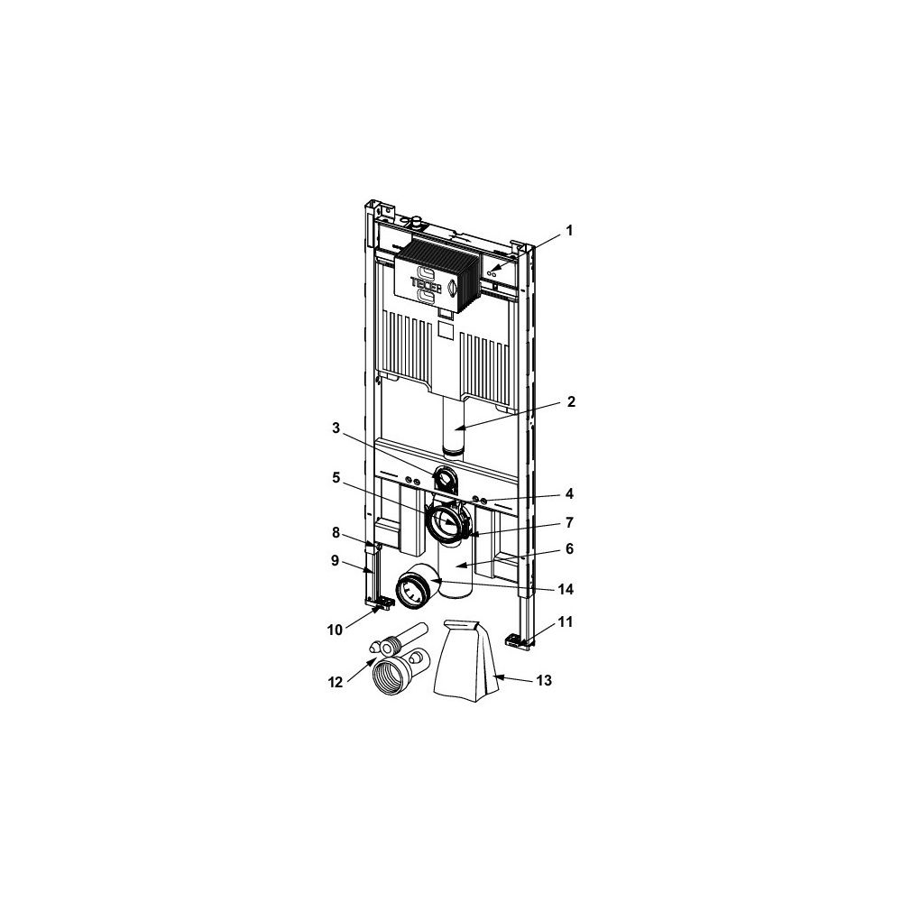 Tece profil WC-Modul mit Octa II- Spülkasten 8cm, Bauhöhe 1120mm... TECE-9300505 4027255098824 (Abb. 4)
