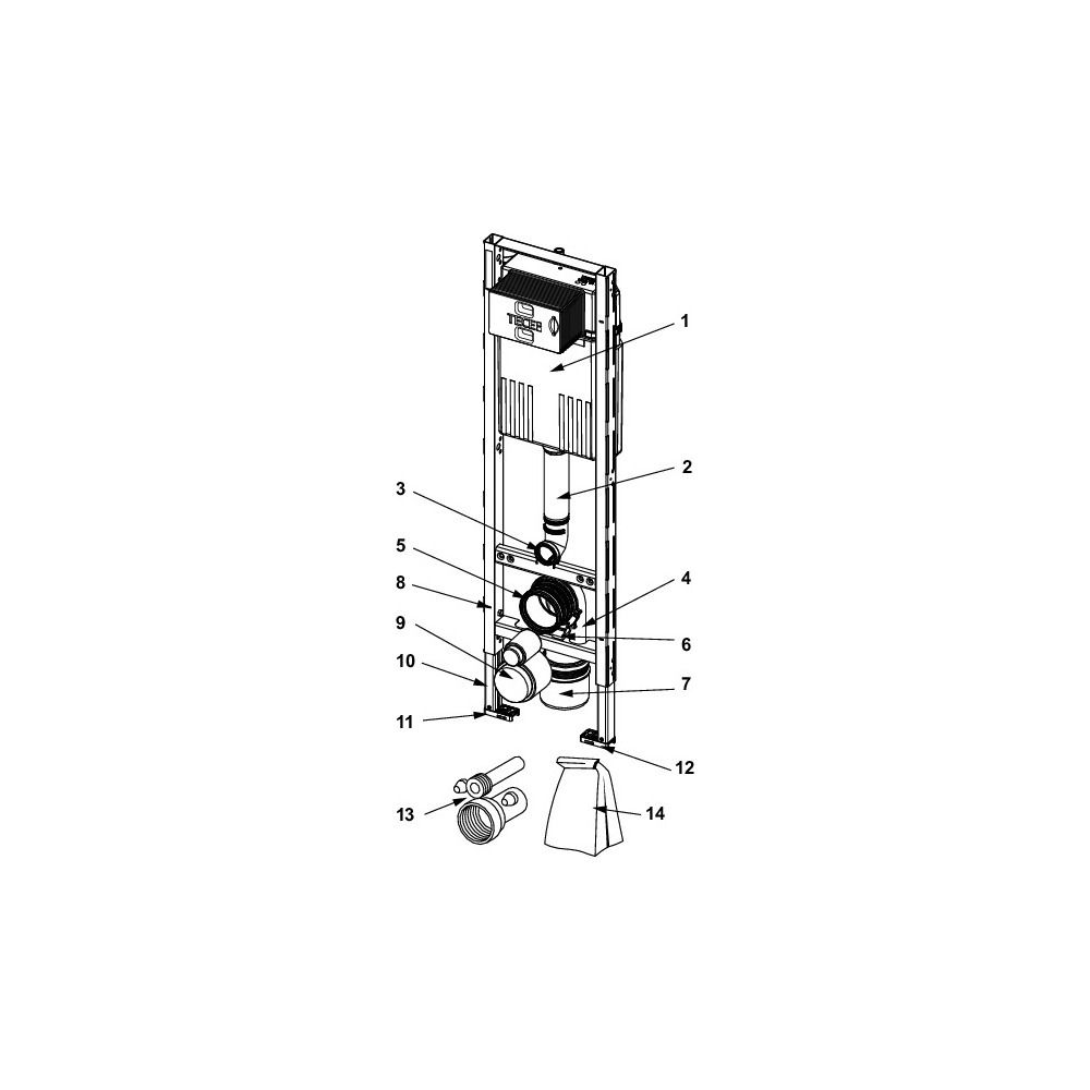 Tece profil WC-Modul mit Compact 320-Spülkasten, Bauhöhe 1120mm... TECE-9300600 4027255093096 (Abb. 4)