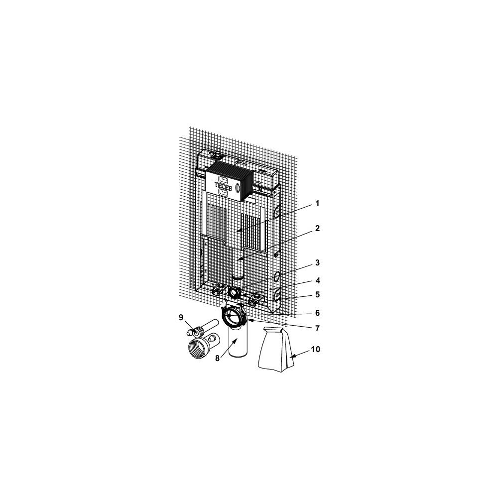 Tece box WC-Modul mit Octa II Spülkasten 8cm für Wand-WC, Bauhöhe 1075mm... TECE-9370501 4027255084629 (Abb. 4)
