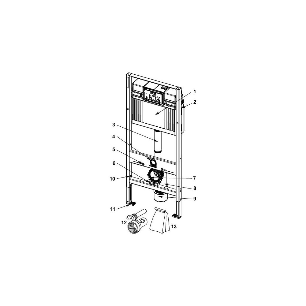 Tece base WC-Set mit Base WC-Betätigungsplatte Bauhöhe 1120mm, Mattschwarz... TECE-9400415 4027255097384 (Abb. 4)