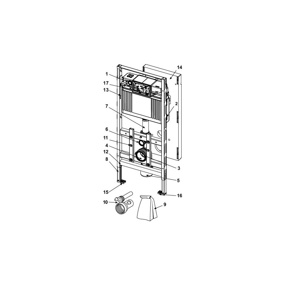 Tece lux WC-Modul 100, Bauhöhe 1120mm... TECE-9600100 4027255030152 (Abb. 4)