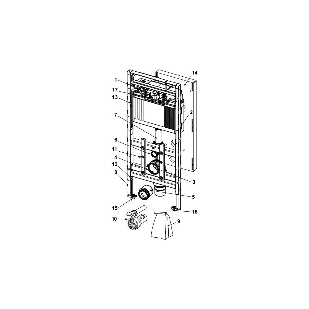 Tece lux WC-Modul 200, Bauhöhe 1120mm höhenverstellbar... TECE-9600200 4027255030169 (Abb. 4)
