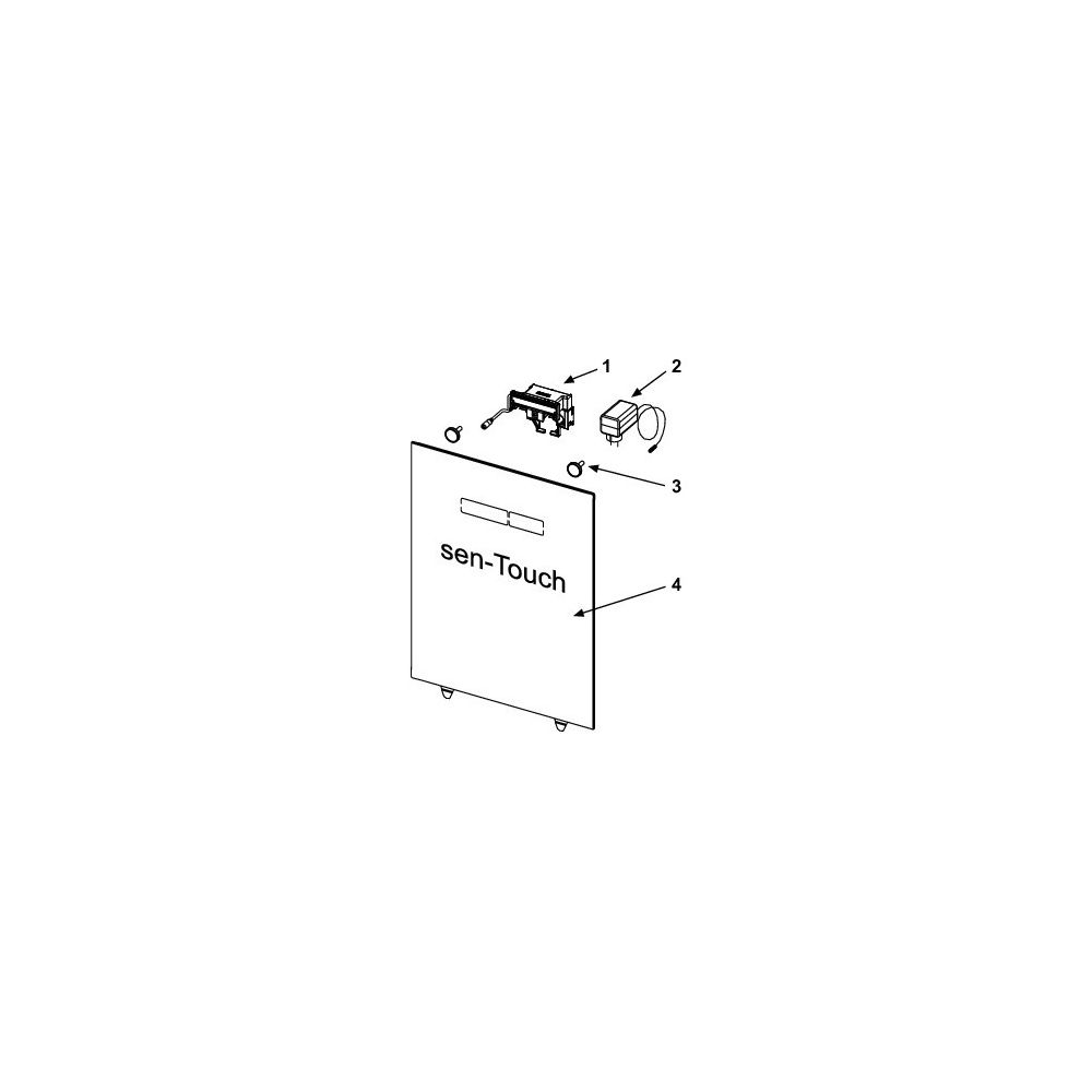 Tece lux Betätigungsglasplatte mit elektronischer sen-Touch Elektronik, Glas Schwarz glän... TECE-9650003 4027255043619 (Abb. 4)
