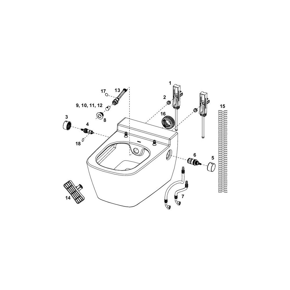 Tece one WC-Keramik mit Duschfunktion Tiefspüler, Weiß... TECE-9700200 4027255052000 (Abb. 7)