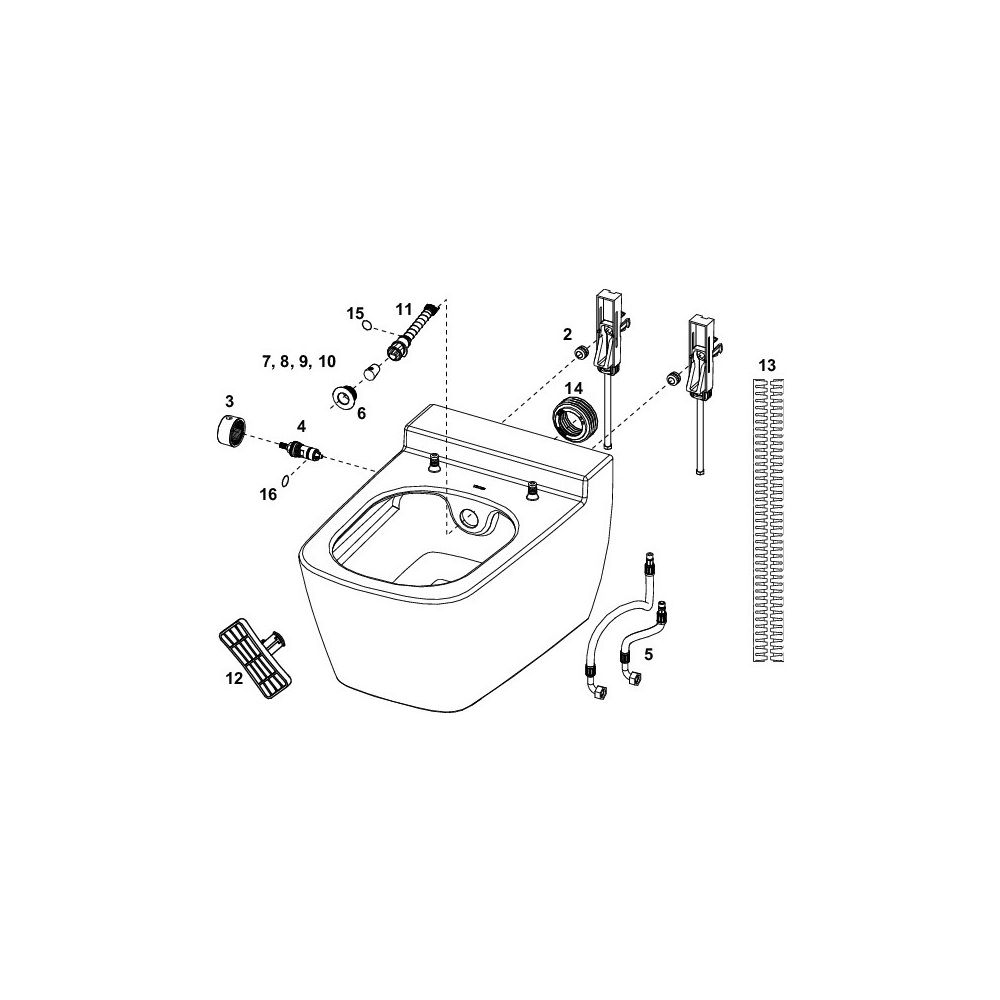 Tece one WC-Keramik mit Duschfunktion, Kaltwasser... TECE-9700201 4027255052017 (Abb. 4)