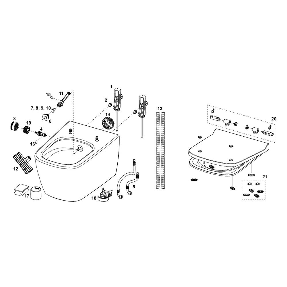 Tece neo Set Kaltwasser und Dusch-WC/WC-Sitz Tece neo/one mit Deckel slim... TECE-9700214 4027255098879 (Abb. 8)
