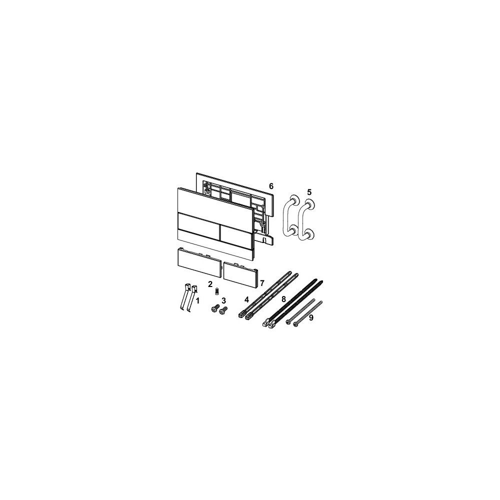 Tece square Betätigungsplatte Zweimengen, Glas Weiß glänzend, Tasten Chrom glänzend... TECE-9240802 4027255022324 (Abb. 4)