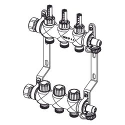Tece floor Edelstahlverteiler HF mit Durchflussmengenanzeiger, 4 Heizkreise... TECE-77310204 4027255133136 (Abb. 1)
