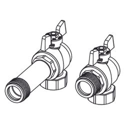 Tece floor Eck-Kugelhahn-Set 1" Innengewinde / 1" Außengewinde, inklusive Flachdichtung... TECE-77381009 4027255055568 (Abb. 1)