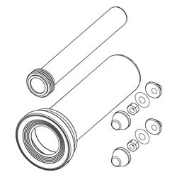 Tece WC-Anschlussgarnitur DN 90, PE, 400mm... TECE-9820305 4027255091238 (Abb. 1)