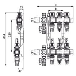 Tece floor Heizkreisverteiler Komfort mit Durchflussanzeige, Tece Logo-Push, 2 Heizkreis... TECE-77311302 4027255131415 (Abb. 1)