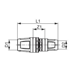 Tece logo-Push Kupplung reduziert Dimension 50x40mm, PPSU... TECE-8710650 4027255027152 (Abb. 1)